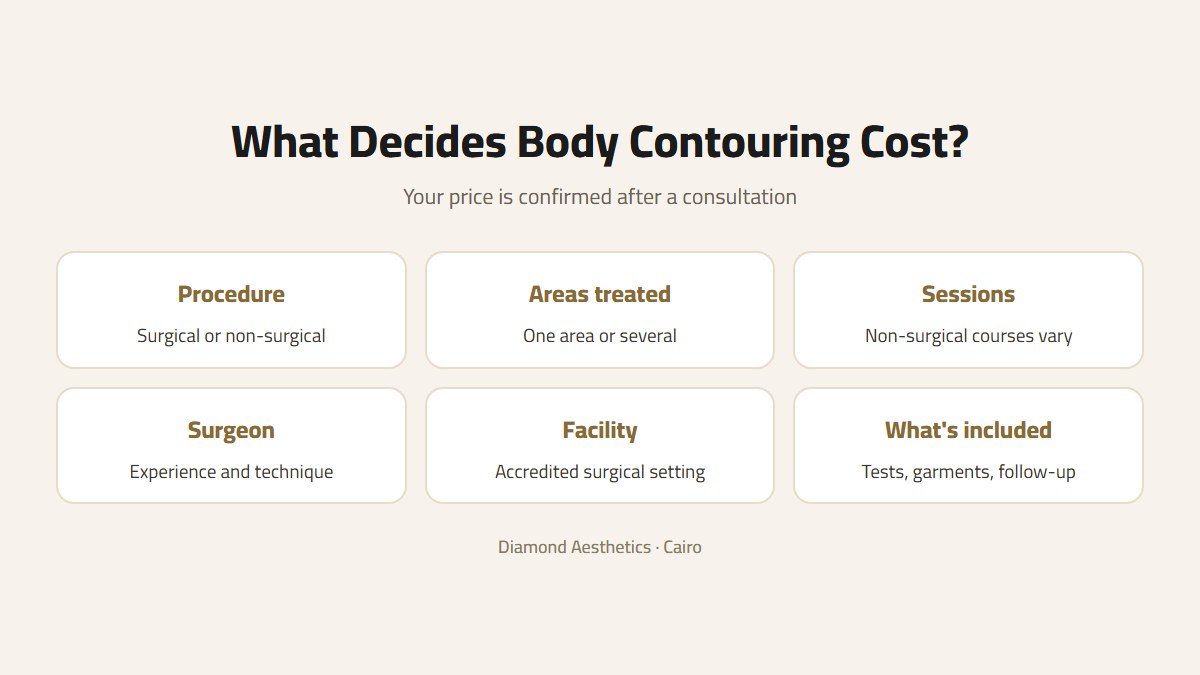 What decides the cost of body contouring in Egypt