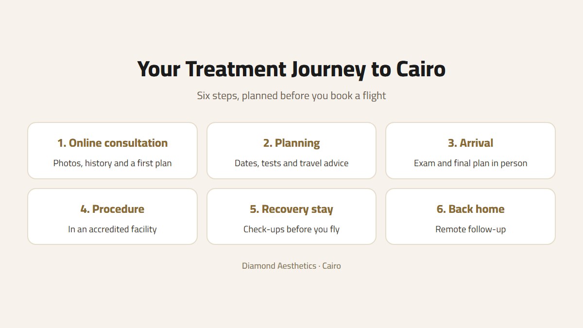 Six steps of medical tourism in Egypt from online consultation to remote follow-up