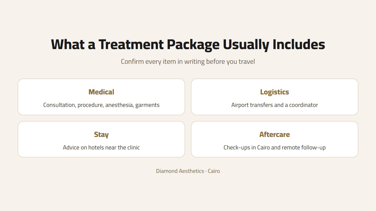 What a treatment package includes for medical tourism in Egypt, from consultation to aftercare
