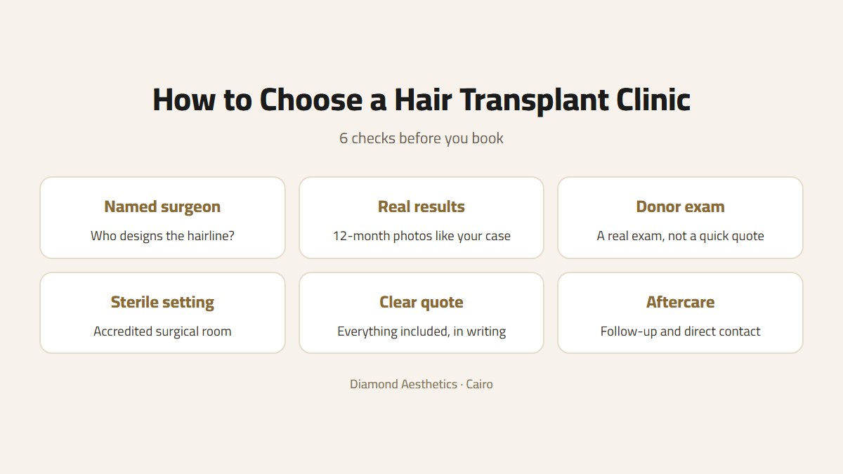 Checklist: how to choose the best hair transplant clinic in Egypt