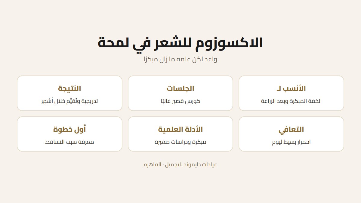 بطاقة مختصرة عن الاكسوزوم للشعر وطريقة عمله ولمن يناسب