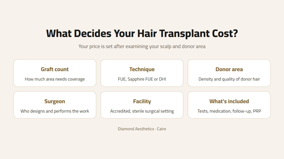 What decides the cost of a hair transplant in Egypt