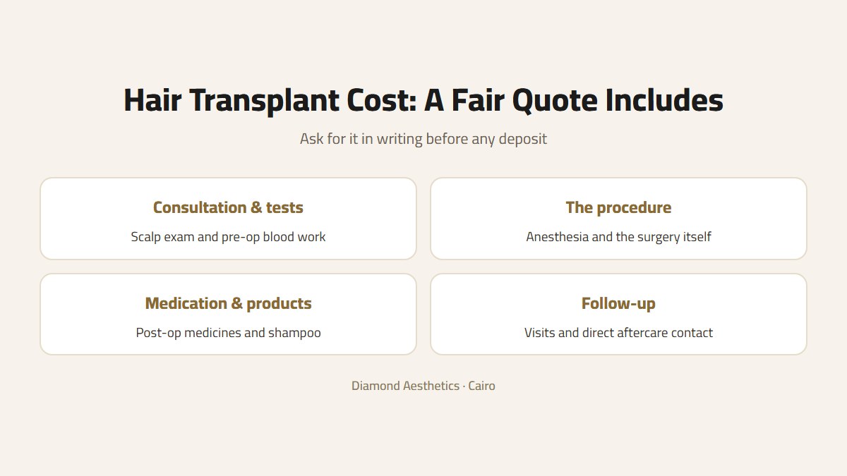 What a fair hair transplant cost quote includes